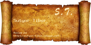Sutyor Tibor névjegykártya